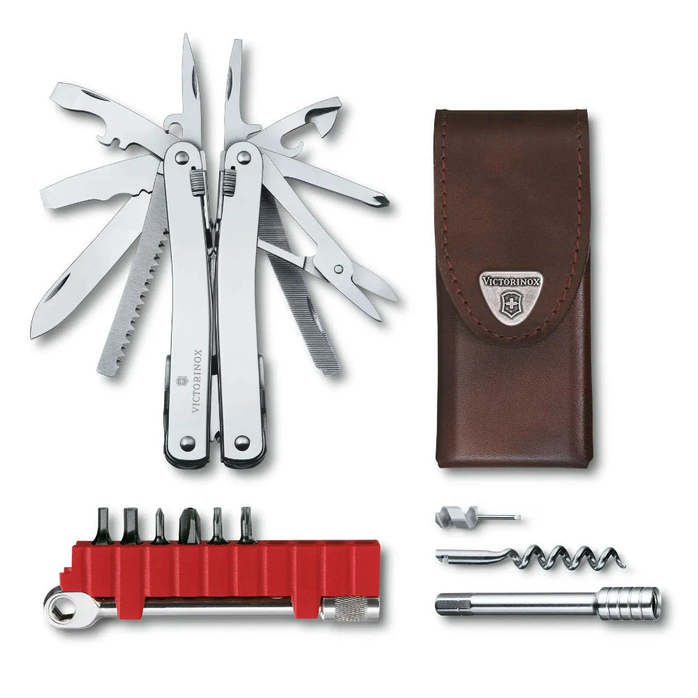 Victorinox SwissTool Spirit Plus Ratchet Pointed Multi-tool With Leather Box Sheath 3 Victorinox SwissTool Spirit Plus Ratchet Pointed Multi-tool With Leather Box Sheath