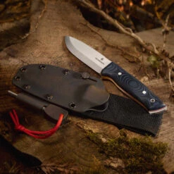 Victorinox Outdoor Master Mic Large Fixed-blade Knife -Victorinox Sales SA42261 Outdoor Master Large Beside Sheath on Log