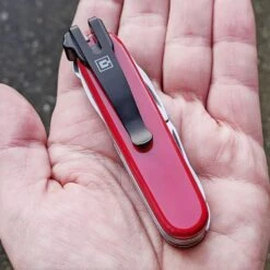 SwissQlip Swiss Army Knife Pocket Clip -Victorinox Sales SGSQLIP91CHR In Hand x1000 24ca8073 5a1c 4461 8062 4a4b17e0ba27