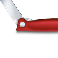 Swiss Classic 4.3" Foldable Paring Knife By Victorinox -Victorinox Sales VF67801F Red Folding Parer Locking Mechanism Closeup