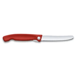 Swiss Classic 4.3" Foldable Serrated Paring Knife By Victorinox -Victorinox Sales VF67831F Foldable Serrated Parer Red Open Back