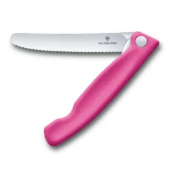 Swiss Classic 4.3" Foldable Serrated Paring Knife By Victorinox -Victorinox Sales VF67836F5 Foldable Serrated Paring Knife Pink