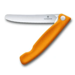 Swiss Classic 4.3" Foldable Serrated Paring Knife By Victorinox -Victorinox Sales VF67836F9 Foldable Serrated Parer Orange