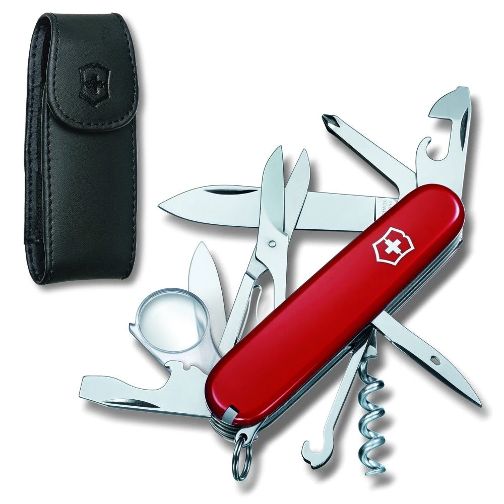 Victorinox Explorer Swiss Army Knife And Leather Clip Pouch Set 3 Victorinox Explorer Swiss Army Knife And Leather Clip Pouch Set
