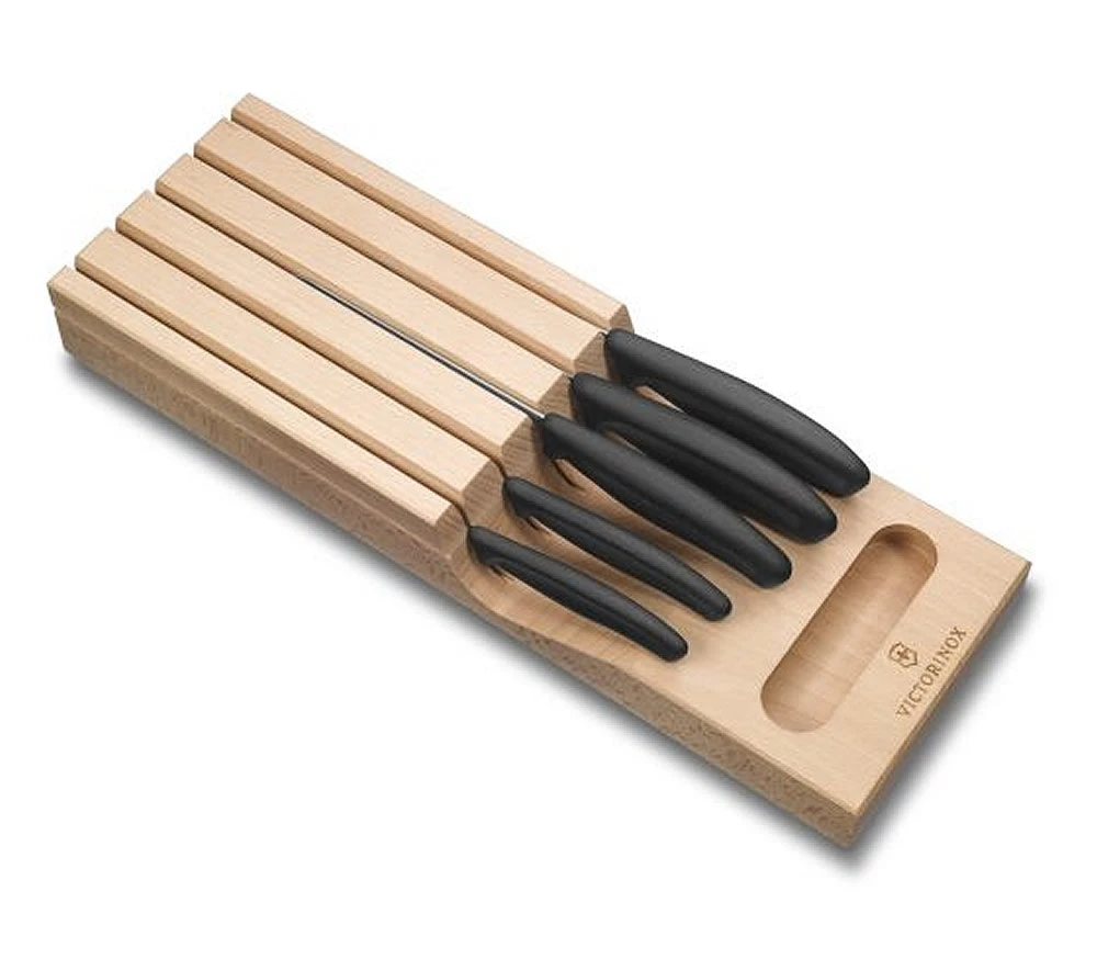 Swiss Classic 5-Piece Knife Set With In-Drawer Knife Holder By Victorinox 2 Swiss Classic 5-Piece Knife Set With In-Drawer Knife Holder By Victorinox